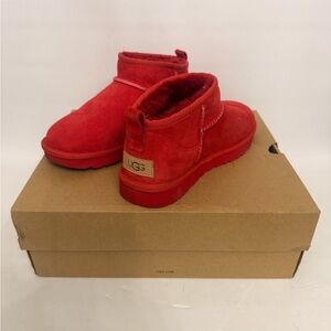 UGG Bold Red Ankle Boots